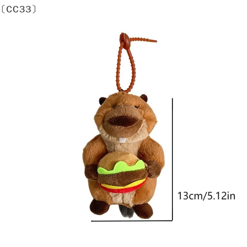 〔CC33〕Cute Creative Groundhog Plush Pendant Cartoon Stuffed Animal Doll Keychain Backpack Hanging Decoration Keyring Gifts