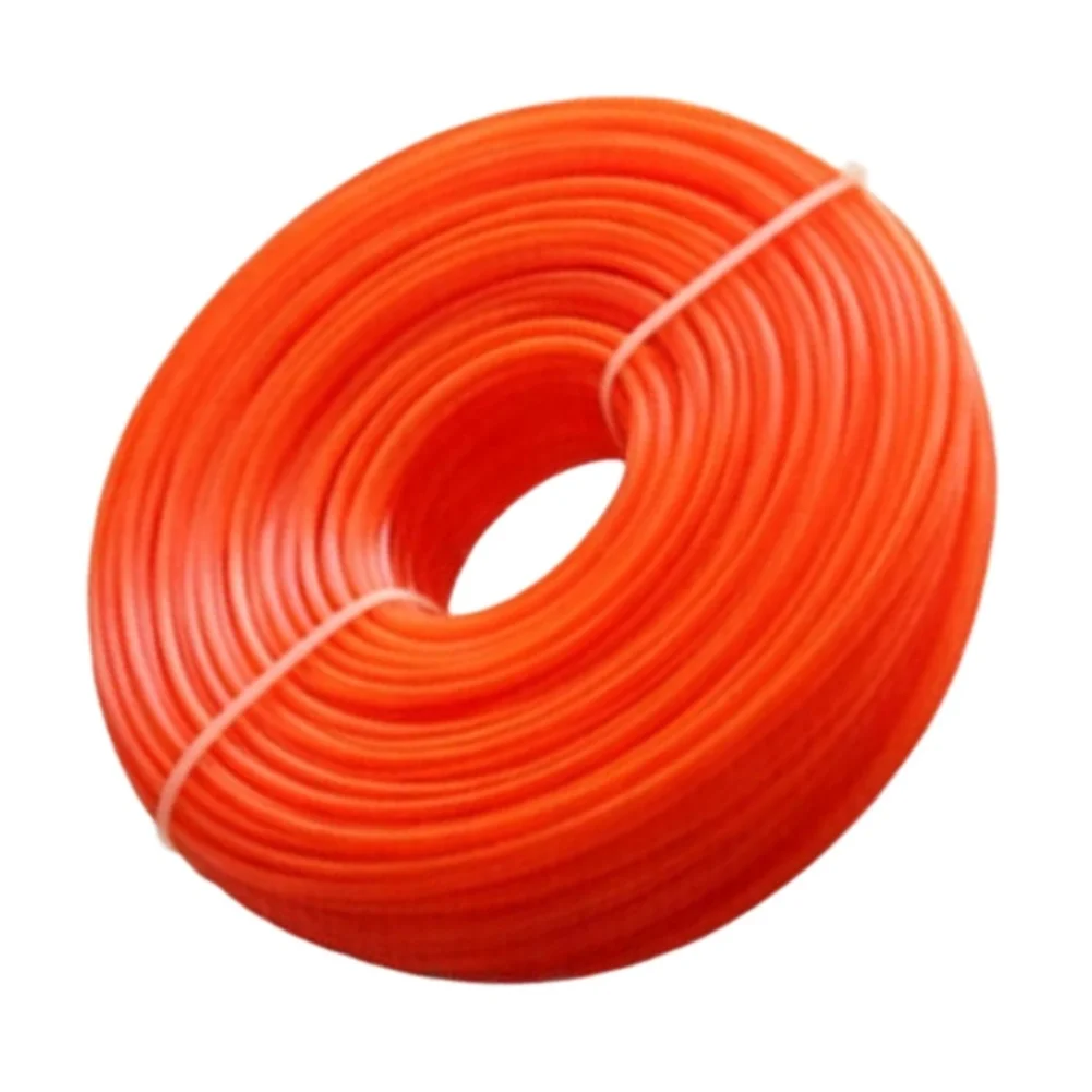 Round Cutting Line 3mm Trimmer Line Efficient Grass Removal Long-lasting Durability Orange For Standard Lawn Mowers
