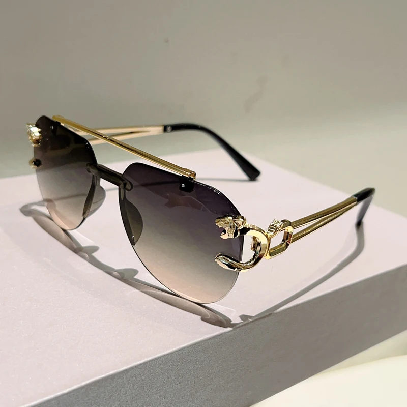 KAMMPT Randloze Pilot Zonnebril Mannen Mode Vintage Gradiënt Casual Shades Vrouwen Trendy Brand Design Outdoor Decor Zonnebril