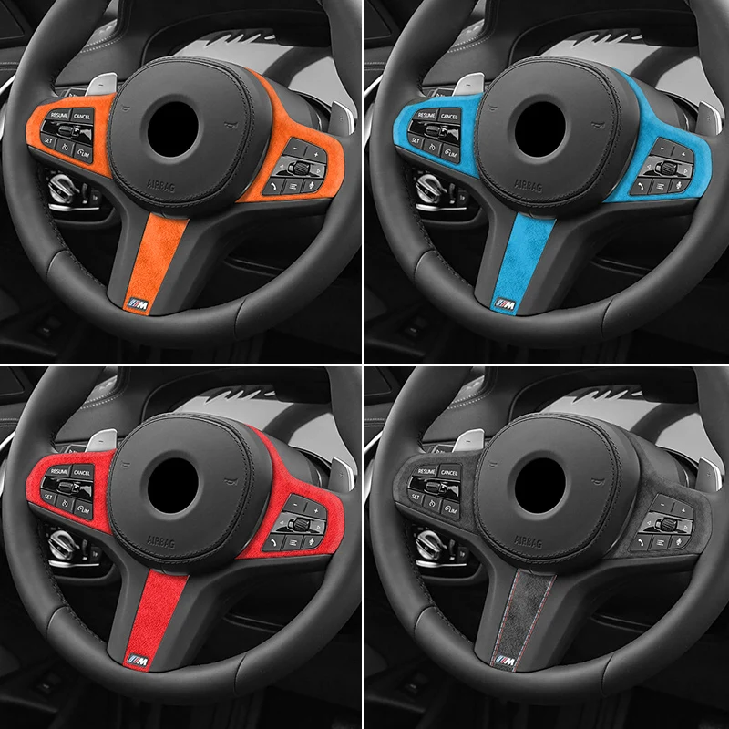 Made of Alcantara For New BMW Series Fit for G Chassis Car Steering Wheel Trim Sticker Car Premium Interior Tuning Accessories