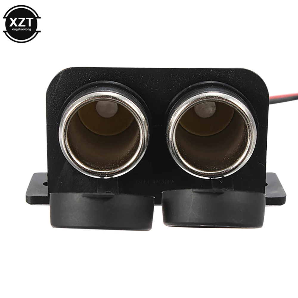 12 volt cigarette double adapter Double Hole Car Cigarette Socket 12V Motorcycle Charger Cigar Lighter Plug  Car Accessory Cigar Power Plug Adapter Plug