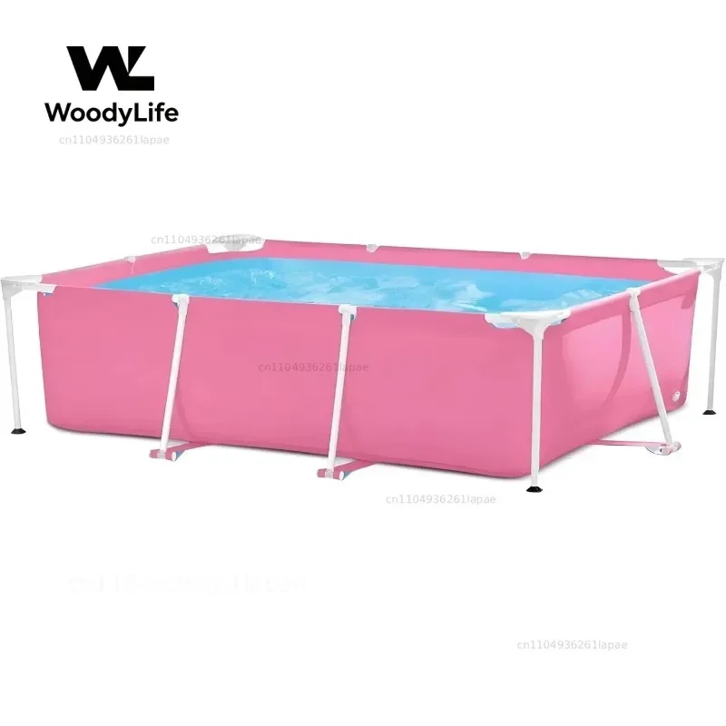 Activity priceRectangular Metal Frame Above Ground Outdoor Backyard Swimming Pool 439 Gallons Water Pink 5 Foot Width 23 And Fiv