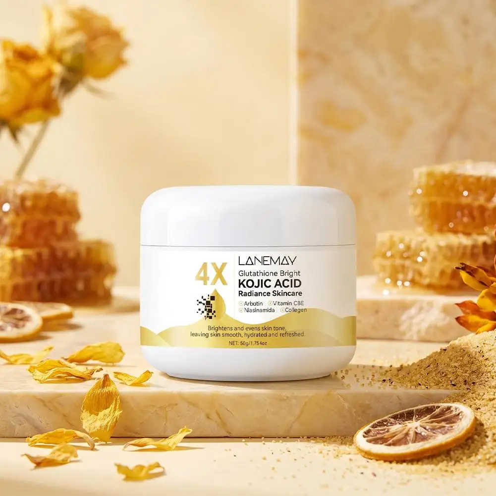 50g LANEMAY 4X Glutathione Kojic Acid Brightening Cream with Arbutin Vitamin C & E for Even Skin Tone Brightening & Hydrating Ra