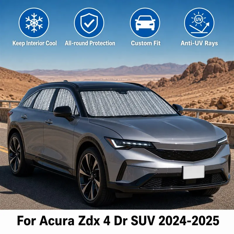 For Acura Zdx 4 Dr SUV 2024-2025 Full Set Car Window Sunshades UV Block Privacy Heat Insulated Foldable Car Curtain