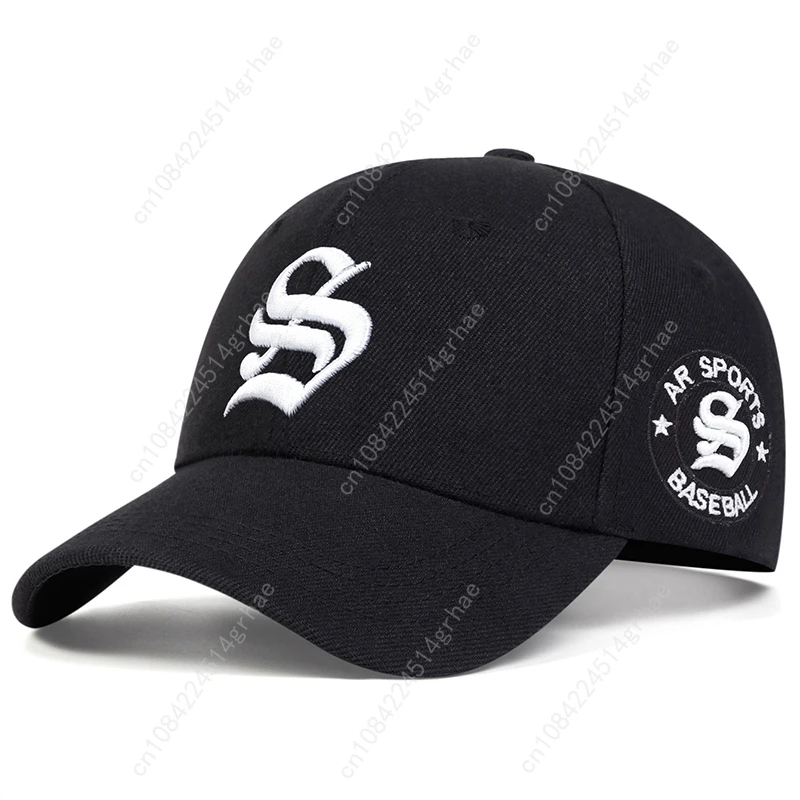 Unisex Gothic S Letter Embroidery Side AR SPORT Baseball Caps Spring Autumn Outdoor Adjustable Casual Hats Sunscreen Hat