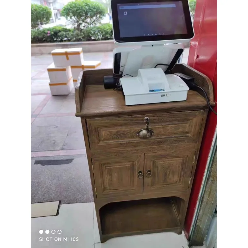 

Checkout page Small shop table Women's clothing store Receipt desk Front desk Mediterranean simple modern cash register
