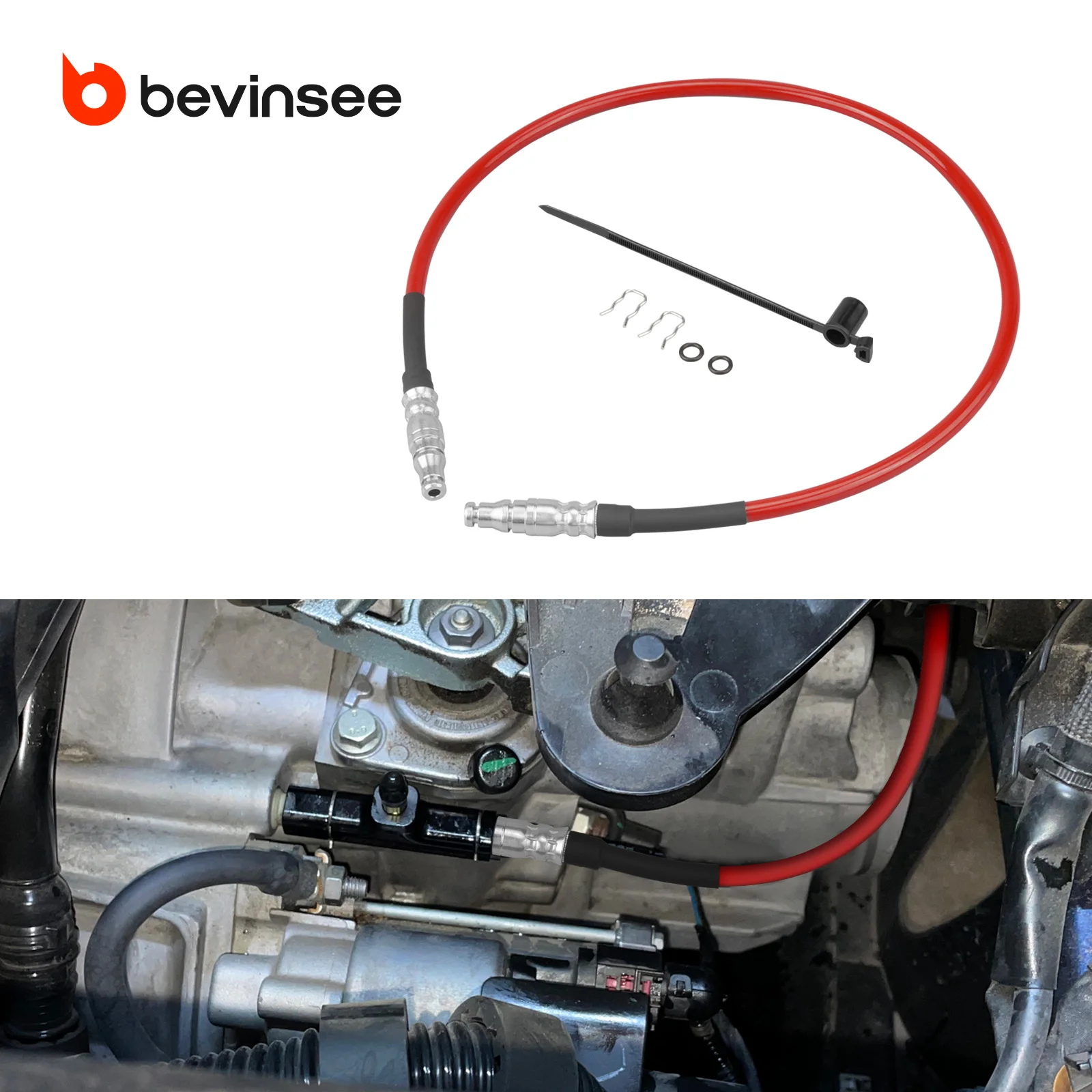 

BEVINSEE Stainless Steel Clutch Hose 6-Speed Manual Transmission LHD for Audi A3 TT TTS for VW for Golf 1J for VW Jetta Beetle