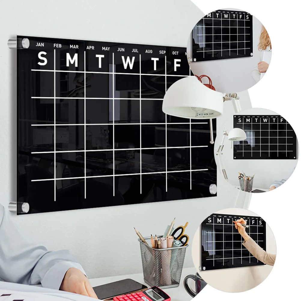 1 مجموعة جدار أكريليك واضح أسبوعي جاف مسح مجلس المنزل مكتب مذكرة معلقة السبورة إشعار المسح الجاف لوازم التقويم الأسبوعي