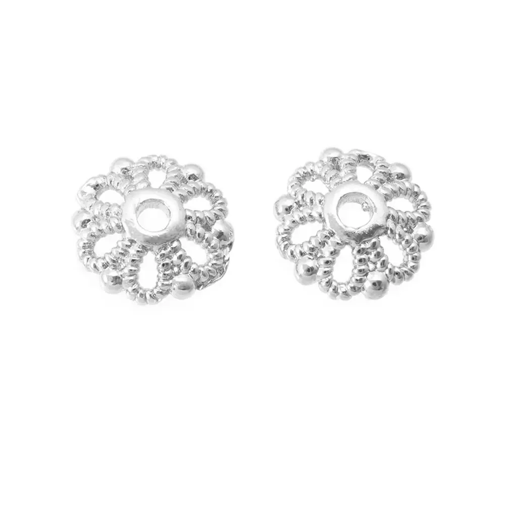 18K Goldfarbene Messing-Blumenperlenkappen Hochwertige DIY-Schmuckherstellungszubehör Halsketten- und Ohrring-Accessoires für Frauen – Detail 14