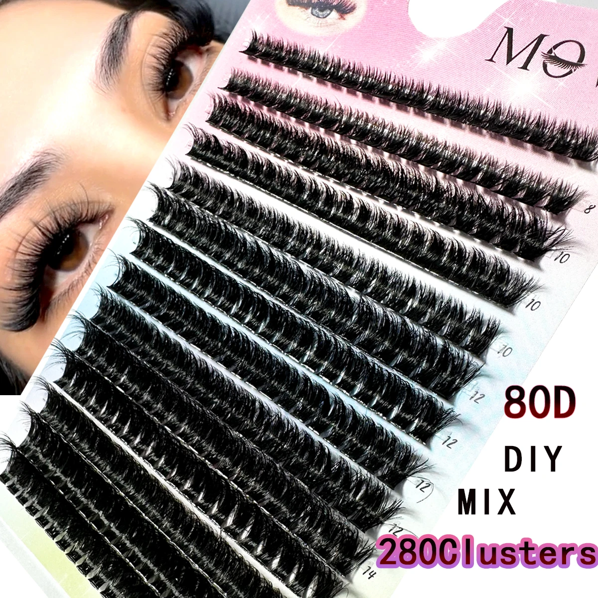 جديد 280 العنقودية جلدة عدة 5D رقيق سميكة رمش تمديد عدة حجم علبة مختلطة فو المنك جلدة لاش تمديد ماكياج #2