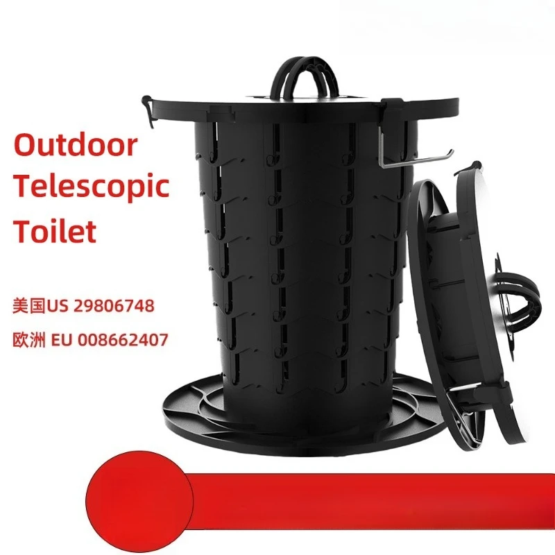 Plastic Foldable Portable Emergency Toilet Compact Mobile Potty Stool for Outdoor Camping Car Vehicle Use