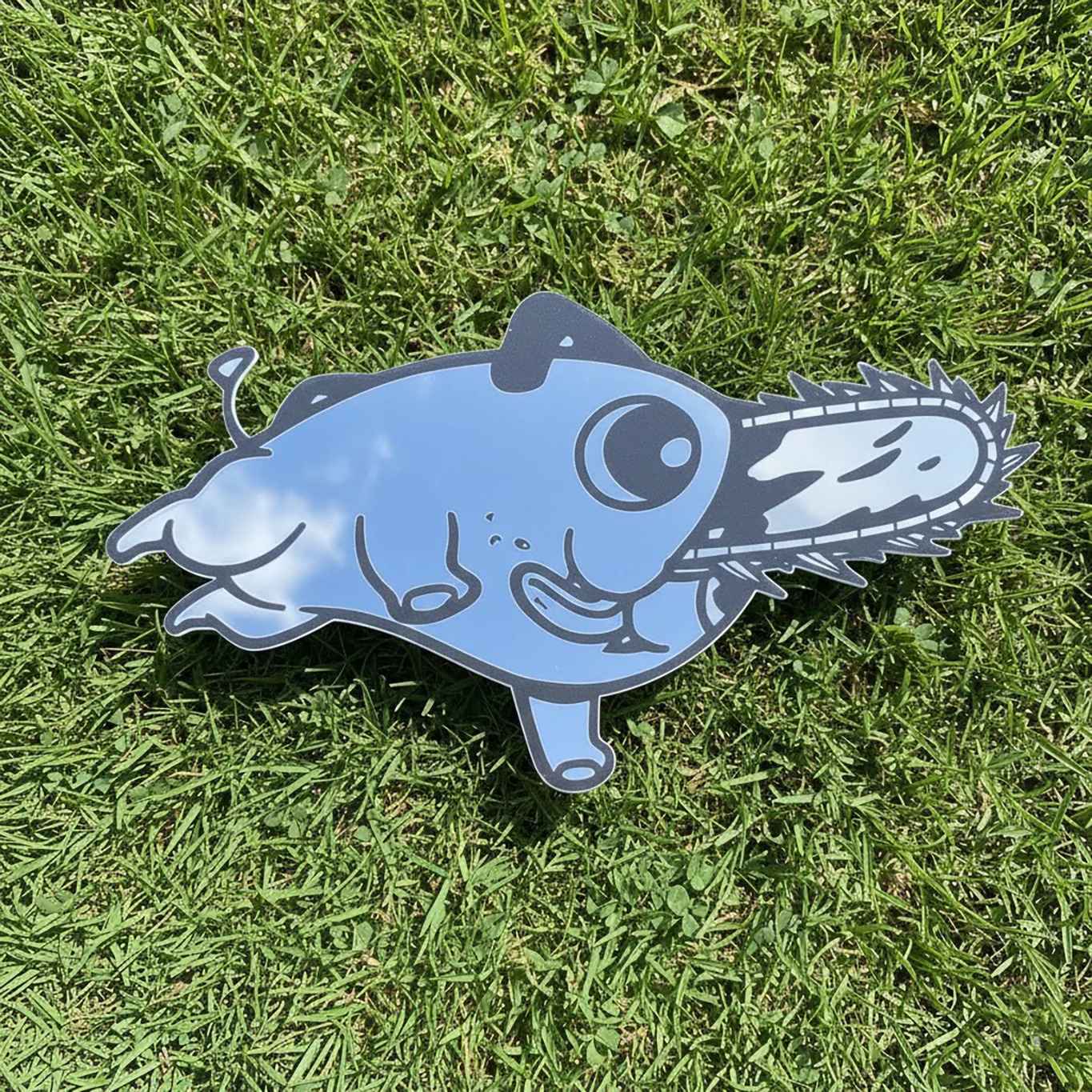 

Chainsaw Man Pochita Anime Mirror Cute Denji Dog Shape Mirror Wall Decor Unbreakable Easy to Install for Fans Gift