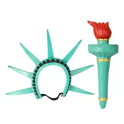 Statue Of Liberty Goddess Headband And Torch Lady Liberty Cosplay Crown Festival Hair Accessories Novelty Headband For Masquerad