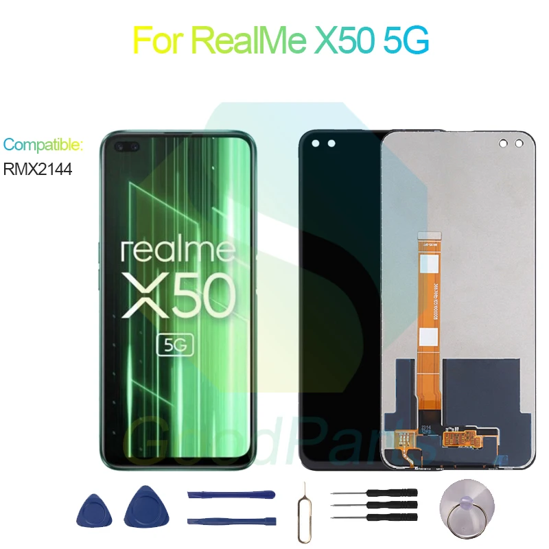 

Для RealMe X50 5G ЖК-дисплей экран 6,57 "RMX2144 для RealMe X50 5G сенсорный дигитайзер в сборе Замена