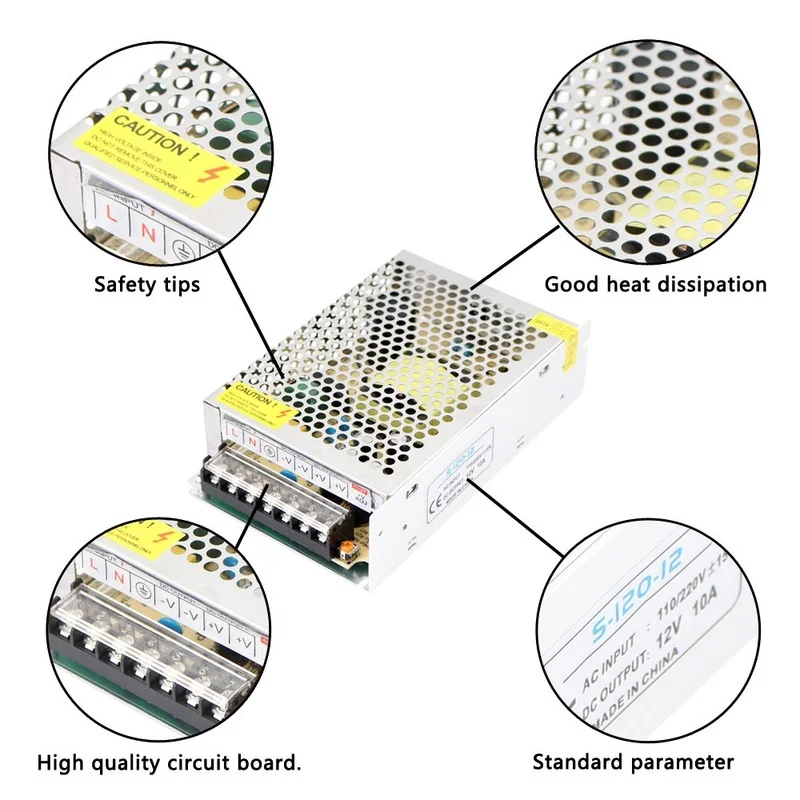 Transformers 220V To 12V for led strip light Lamp DC 5V 12V 24V 3A 5A 10A 15A 20A 5 12 24 V Volt Led Strip Power Adapter Supply