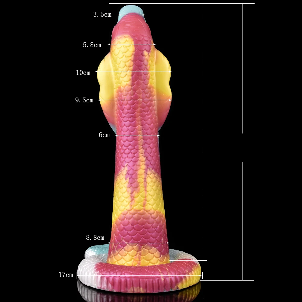 FAAK Huge Long Dildo lifelike Cobra Shape Giant Fantasy Snake Penis Scales Big Dong Texture Soft Silicone Sex Toys For Women Men