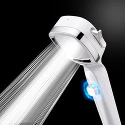 New high pressure shower head 4 modes with switch on/off button spray Water Saving Shower Nozzle filter Adjustable Bath shower