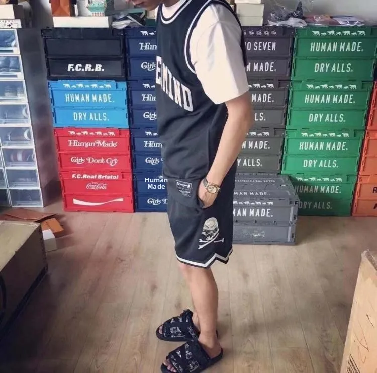 

Foti Gmanclub MMJ Skeleton Patchwork Embroidery Men's Casual Sports orts Baskeall Pants Breathable Me mid Waist Loose Fit