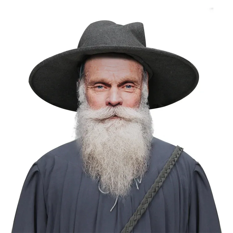 

25COSGandalf Hat for Adult Mithrandir Retro Gray Color Sorcerer Wizard Cosplay Sorting Hat Halloween Cosplay Prop