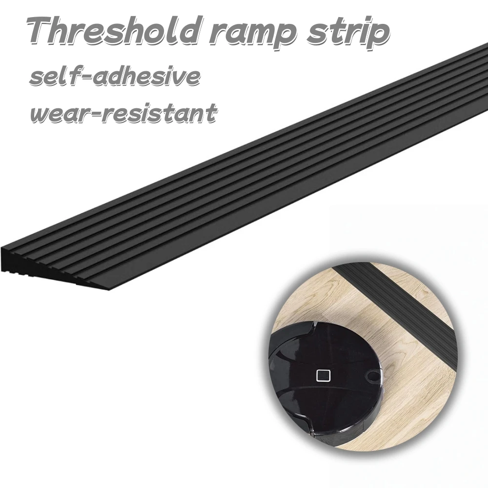 

1 шт., 1 м x 5 см, порог для дверного проема, износостойкая резиновая рамка из ПВХ, самоклеящаяся полосатая противоскользящая лента для лестниц