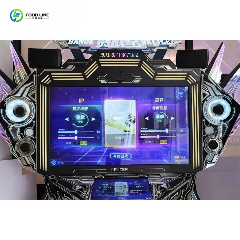FL Arcade Dancing Game Machine Coin Operated Rhythm Dual Player Interactive with Score Display for Game Room