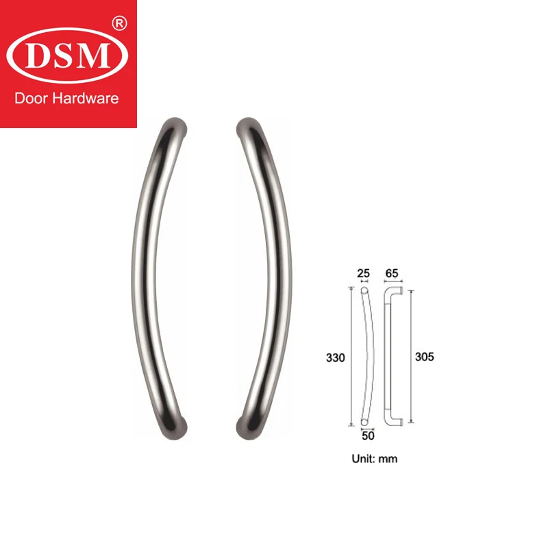 Small Exquisite 304 Stainless Steel Pull Handle Entrance Door Handles Suitable For Office Store Entry Front Door PA-160-25*330mm