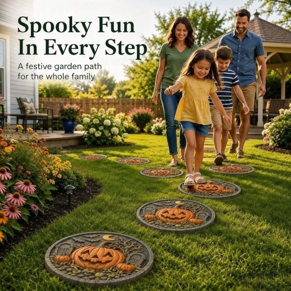Reusable Stepping Stone Mold Resin Material DIY Mold Garden Path Mold Plaster Mold Pumpkin Shape Halloween Mold Outdoor Use