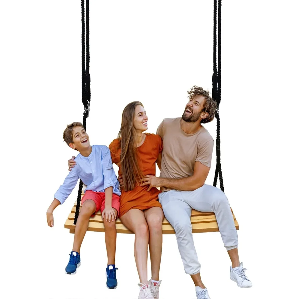

Adult Tree Swing, Hanging Beech Wood Swings with Adjustable Rope Garden Chair Seat Swing for Indoor Outdoor (26''x12'')