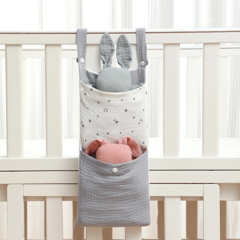 Baby Bed Diaper Bag with Two Pockets Lovely Printed Infants Bed Hanging