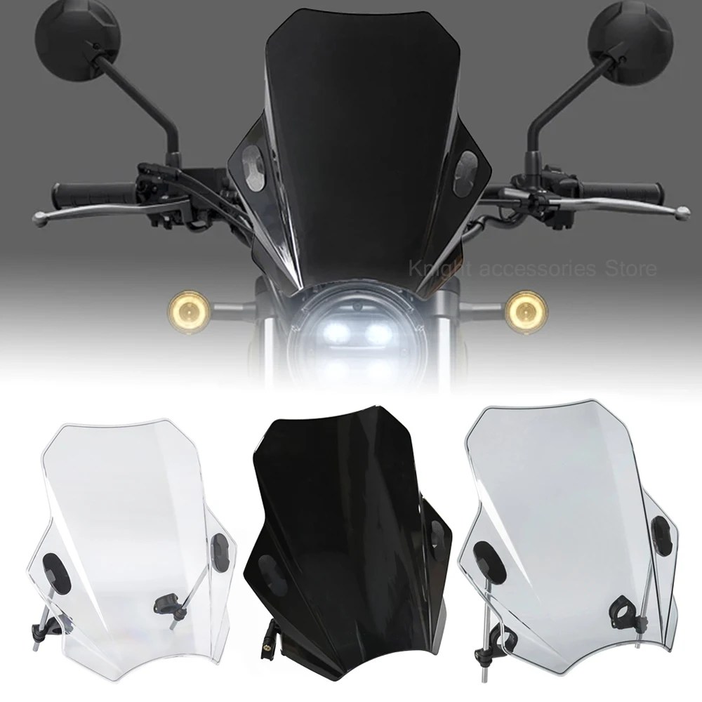 

Motorcycle Windscreen Windshield Covers Screen Smoke Lens Motorbikes Deflector For Honda CL 500 CL500 2023 Universal