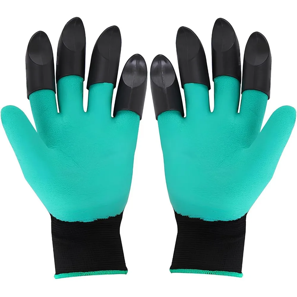 Gardening Gloves with Claws, Universal Size Teal, Waterproof & Puncture Resistant, Quick Digging Planting Weeding, Protect Nails
