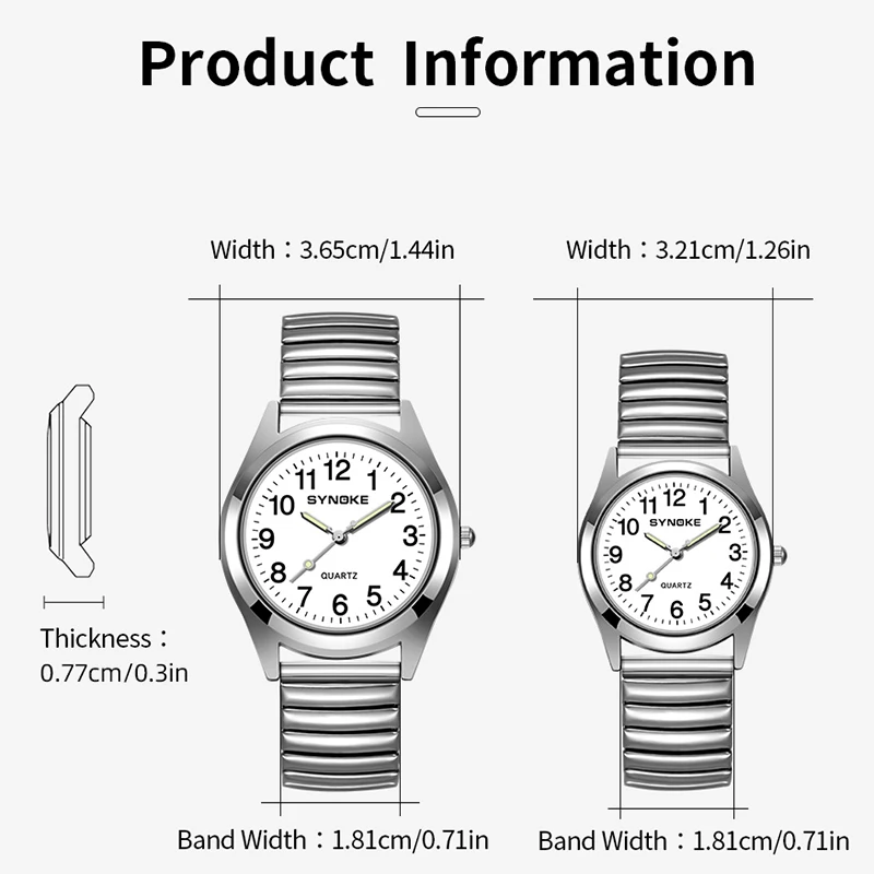 Fashion couple watches men and women universal alloy material strap stretchable quartz watch anti-life water clock