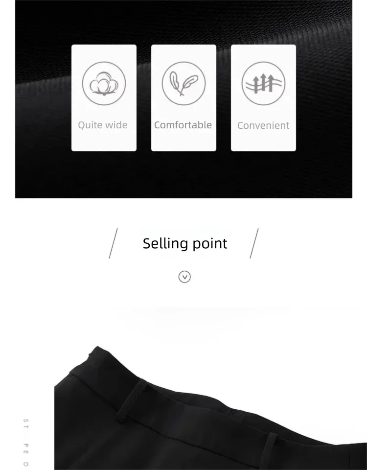 VIMLY Black Wide-Leg Pants 2026 Autumn Flowy Ankle-Length Side Zipper Detail Trousers Office Lady Commuter Fashion Bottoms A1738