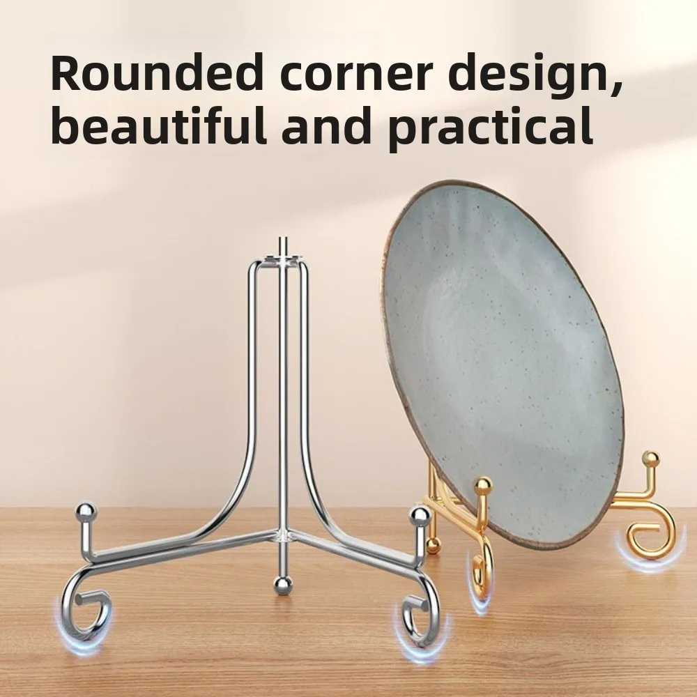 Durable Foldable Plate Stands 4 6 8 10 12inch Solid Display Stand Iron Photo Pedestal Home Decoration