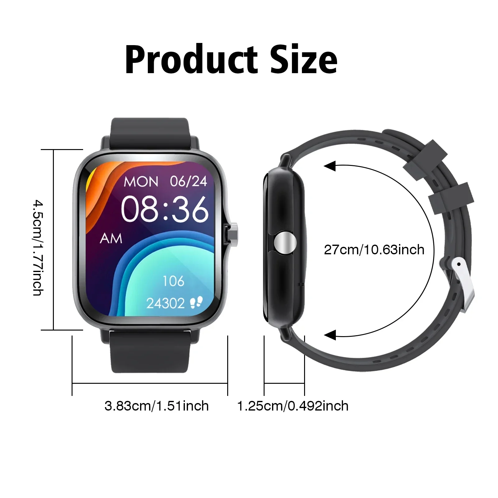 Smartwatch, resposta/fazer chamadas, lembretes de mensagens, mostrador personalizável, vários modos esportivos, adequado para homens e mulheres