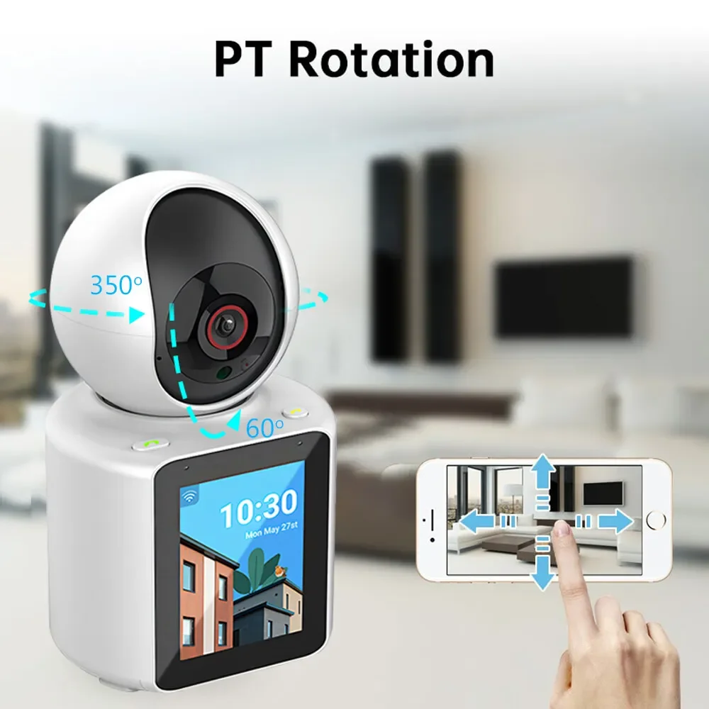 LLSEE HD 1080P, 360, PTZ Mini Home CCTV Connection Phone One Click Video Call Indoor Wireless CCTV Camera Bidirectional Audio