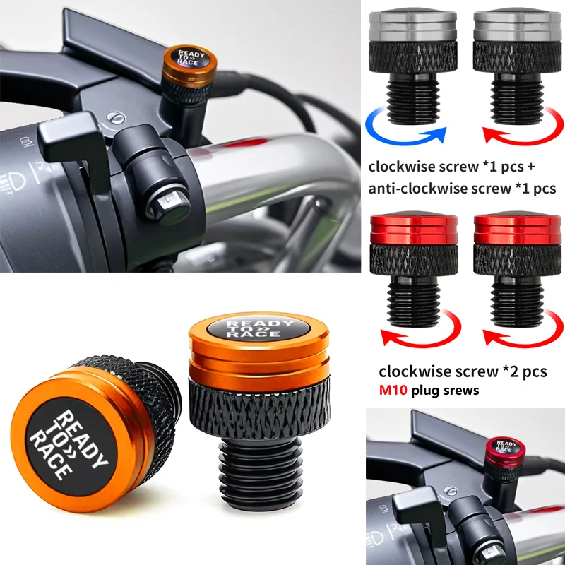 For KTM Duke 390 1290 790 890 690 1090 1190 990 125 250 Motorcycle M10*1.25 rear Mirror Hole Plugs Bolts screws Duke1290 Duke390