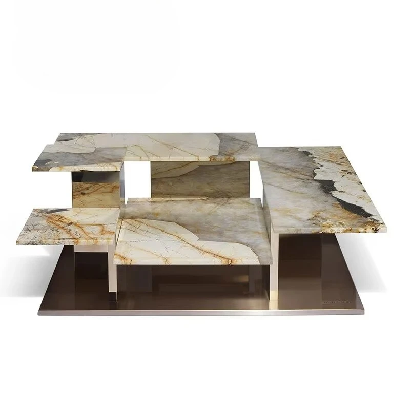 Italian light luxury natural Pandora marble coffee table living room furniture