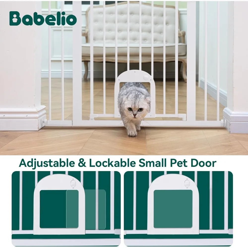 Baby Gate with Adjustable Cat Door, 29-43