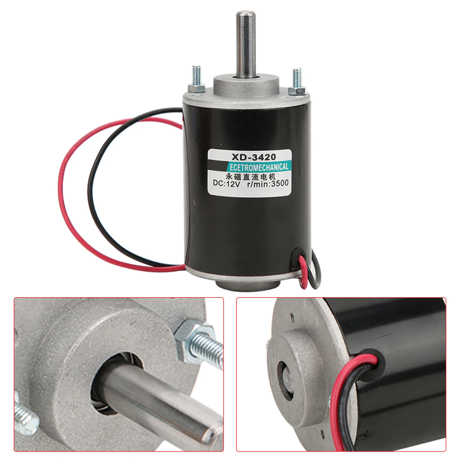 Permanent Magnet DC Motor, XD‑3420 12/24V 30W Permanent Magnet DC Motor High Speed CW/CCW