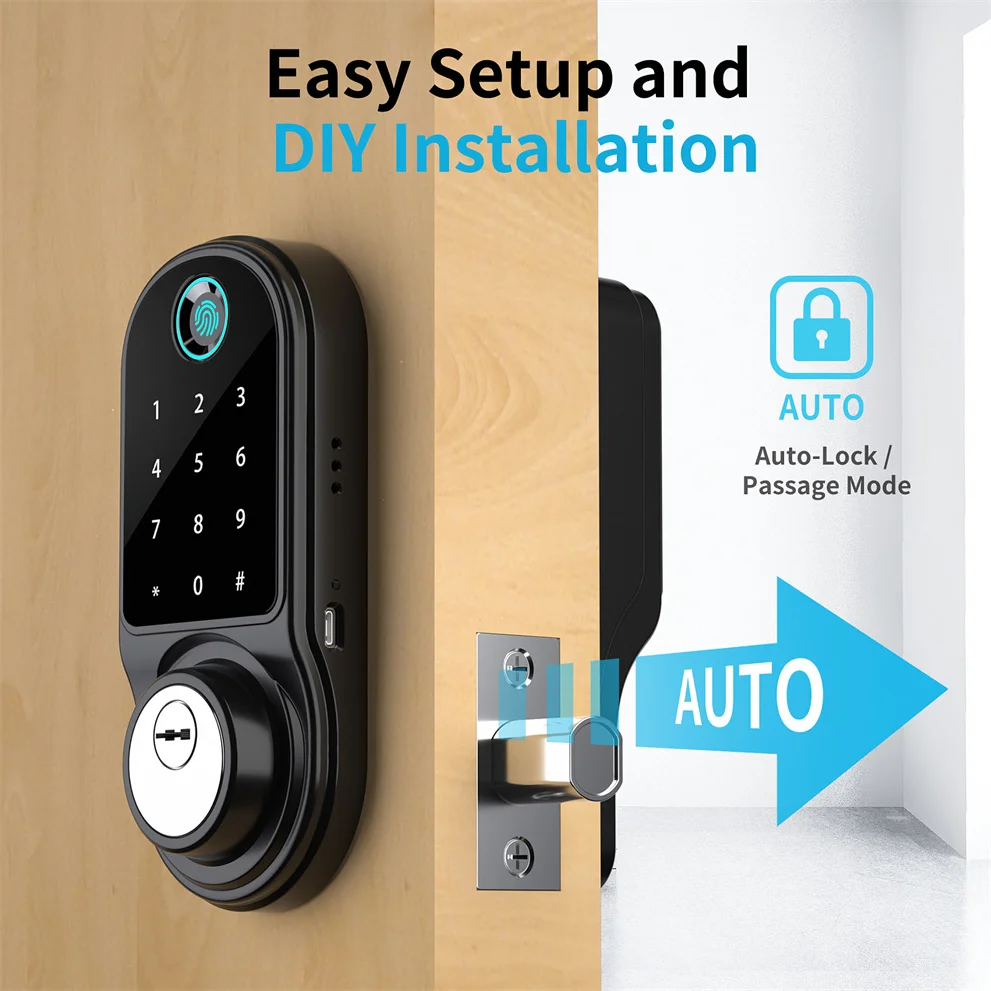 Smart Door Lock Digital Handle Hotel Lock IP54 Level Waterproof Door Lock