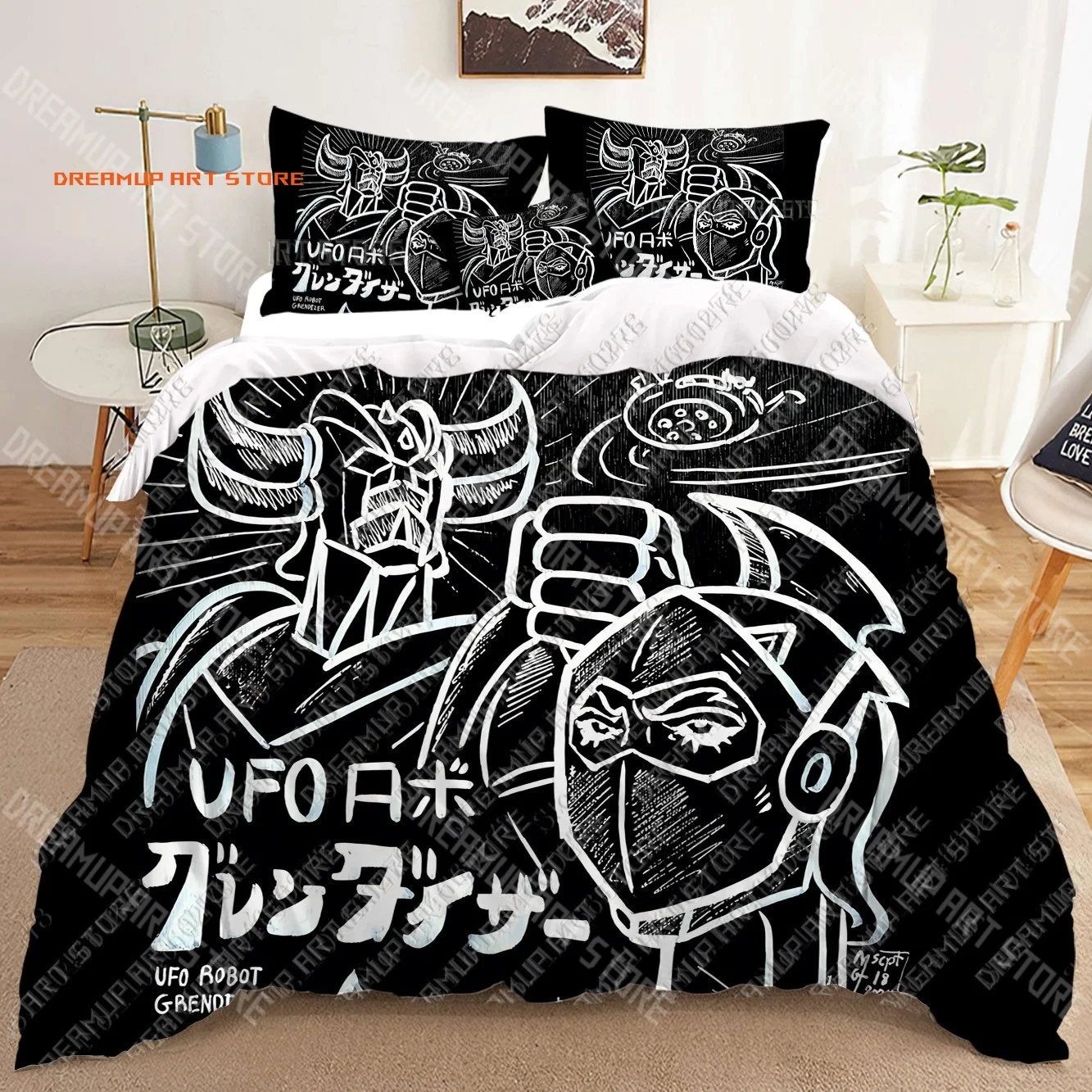 2026 UFO ROBO GRENDIZER GOLDORAK 3D Bedding Sets Print Duvet Cover Adults_ Children Bed Comforter Birthday Gift Dropshipping