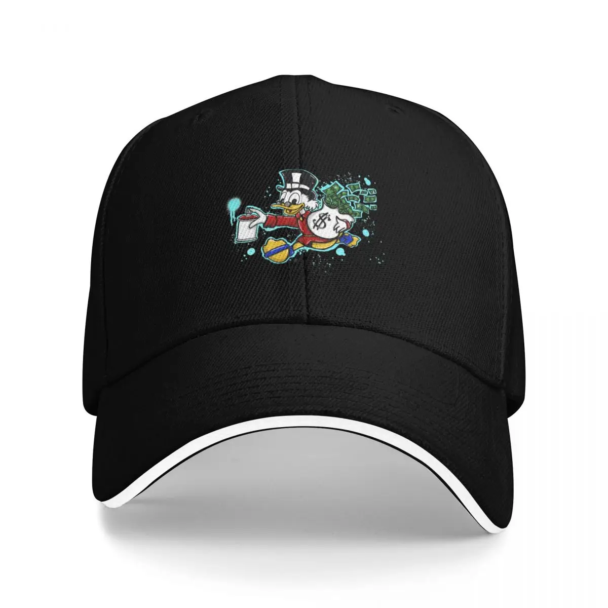 Blue paint Scrooge Mcduck and money Baseball Cap Hat Luxury Brand birthday Sports Cap Funny hats Man Women's