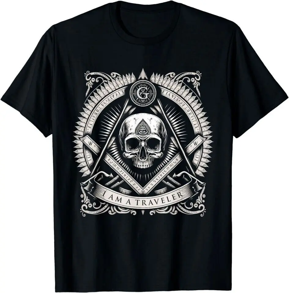 Camiseta Master Mason, Crânio Quadrado e Bússola Maçon Maçônica