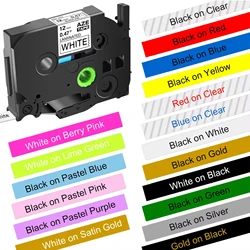 1PK Compatible for Brother TZE Tape 231 241 251 S231 Ribbons 6/9/12/18/24mm Laminated Tape for Brother P-touch Label Printer