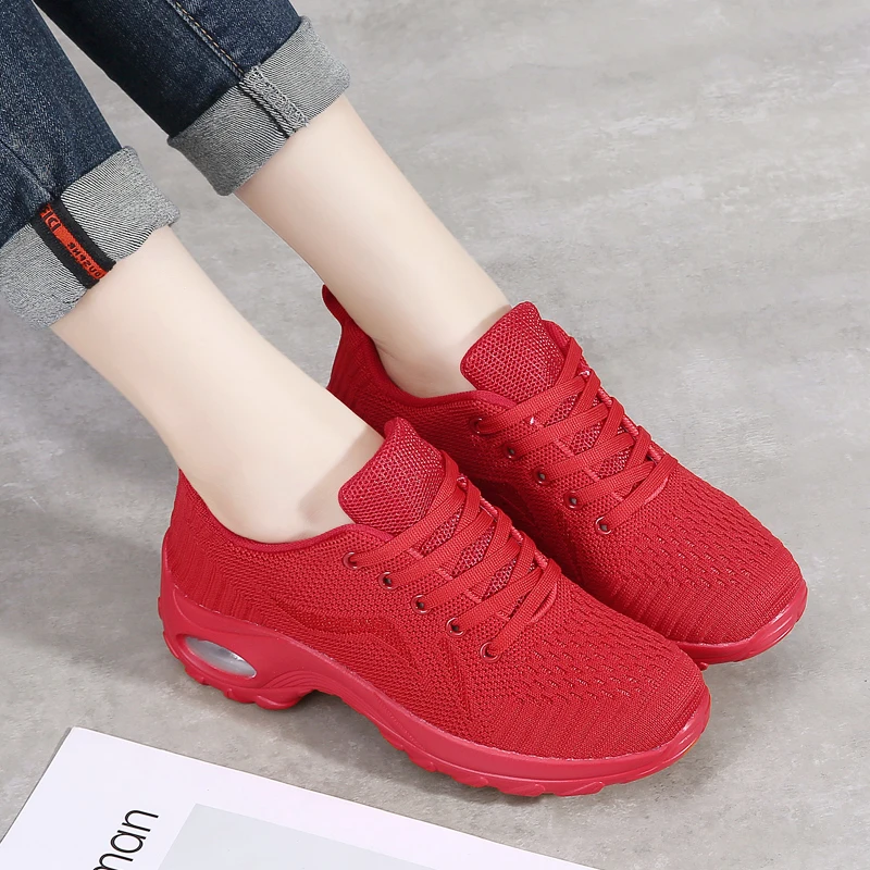 

Sneakers for Women Autumn Woman Breathable Stretch Casual Shoes Lace Up Tennis Mesh Female Sport Ladies Mujer Tenis Feminino