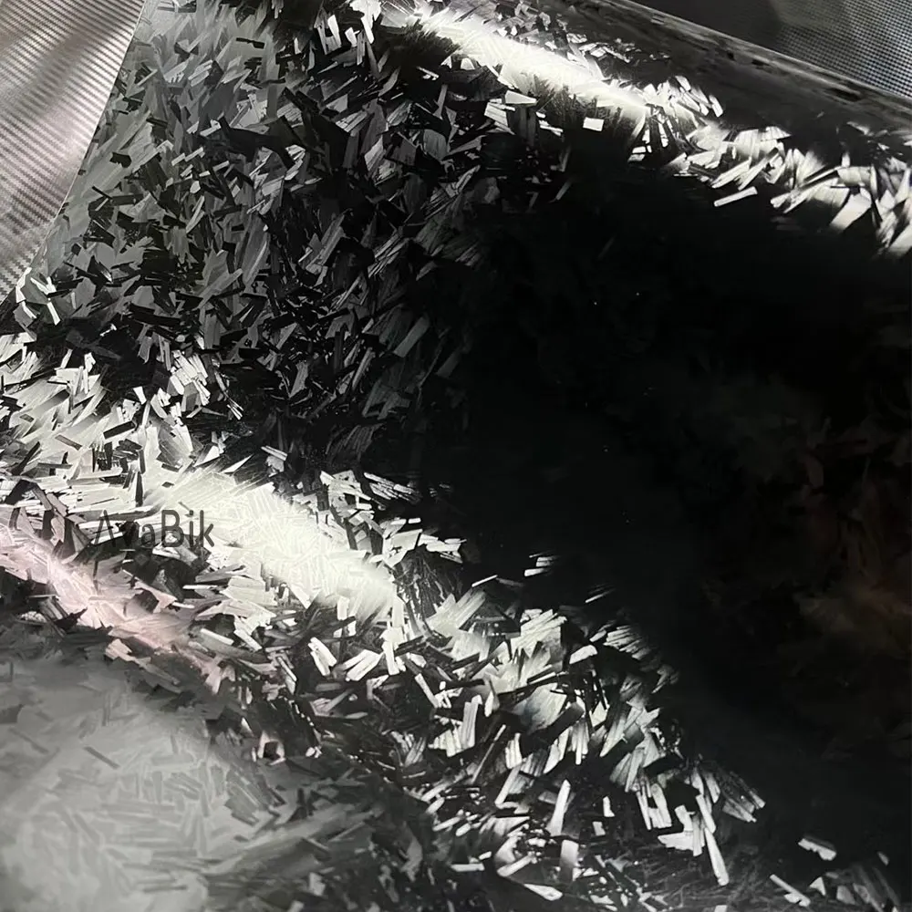 

Black PET Chopped Forged Carbon Fiber Vinyl Wrap DIY Adhesive Film Foil Decal Wrapping Decal With Air Release Bubble
