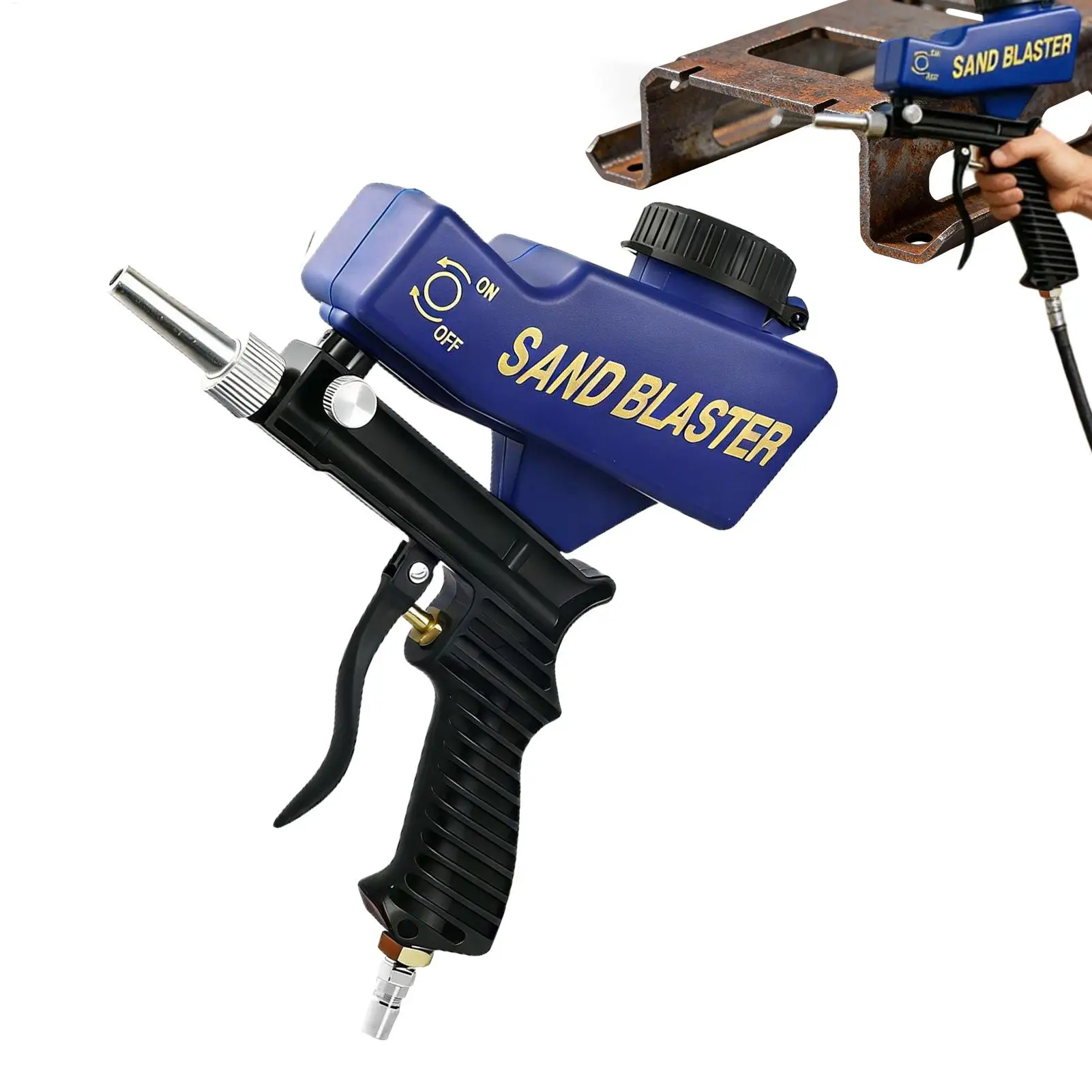 Small Sand Blasting Tool Small Portable Handheld Hand Tools Power Media Powder Sand Blasting for Walnut Shell Soda Stain Rust