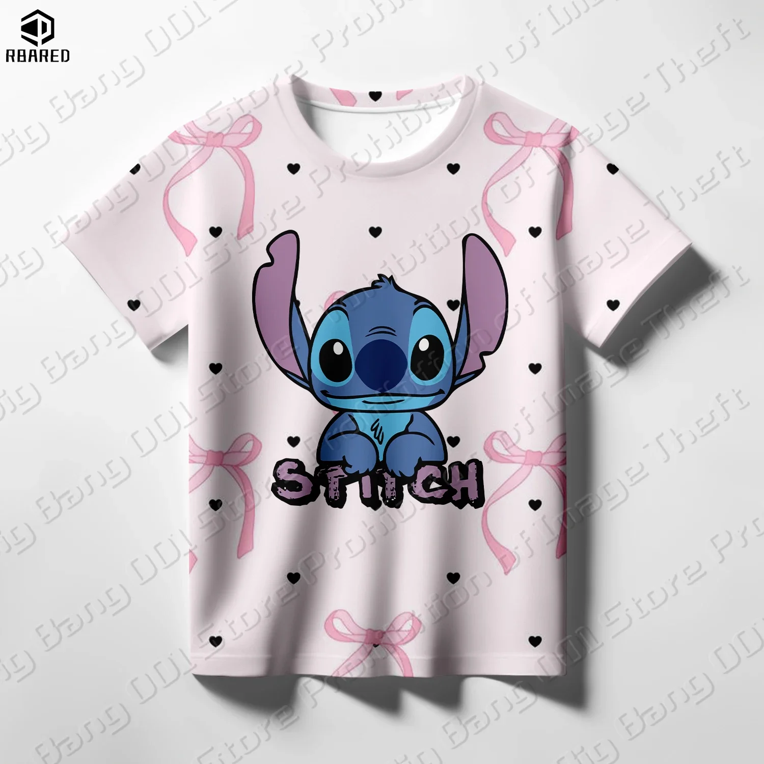 

MINISO Disney Stitch 2026, новая летняя детская футболка с 3D принтом, подарок на день рождения с героями мультфильмов, топ, рубашки, одежда для девочек, детская графика