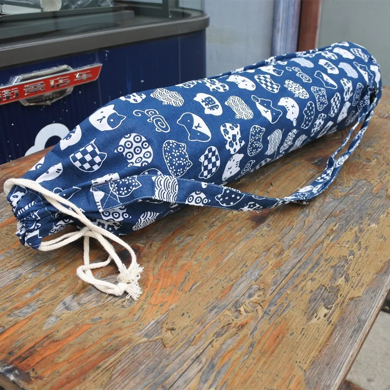 Cotton Ramie Yoga Bag, Portable Gym Mat Bag, Big Capacity Yoga Backpack, Pilates Mat Case, Carriers(Yoga Mat Not including)